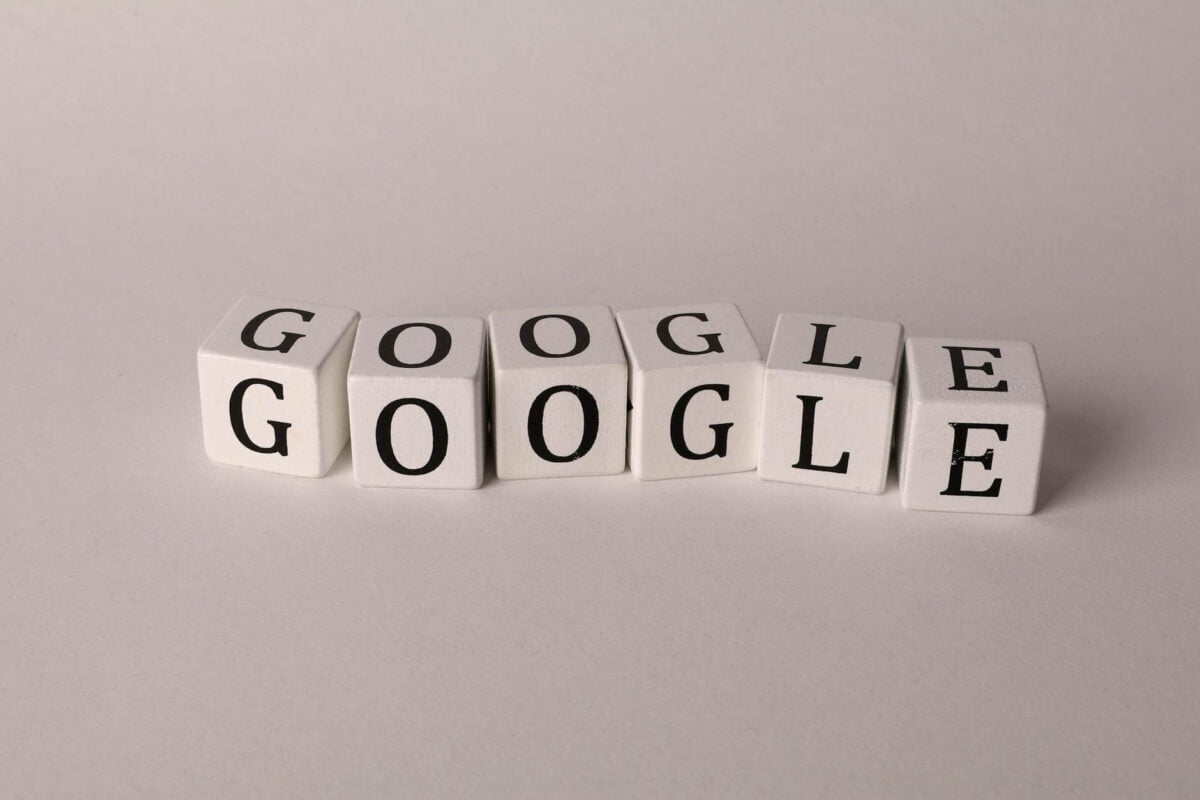 google spelled on letter cubes
